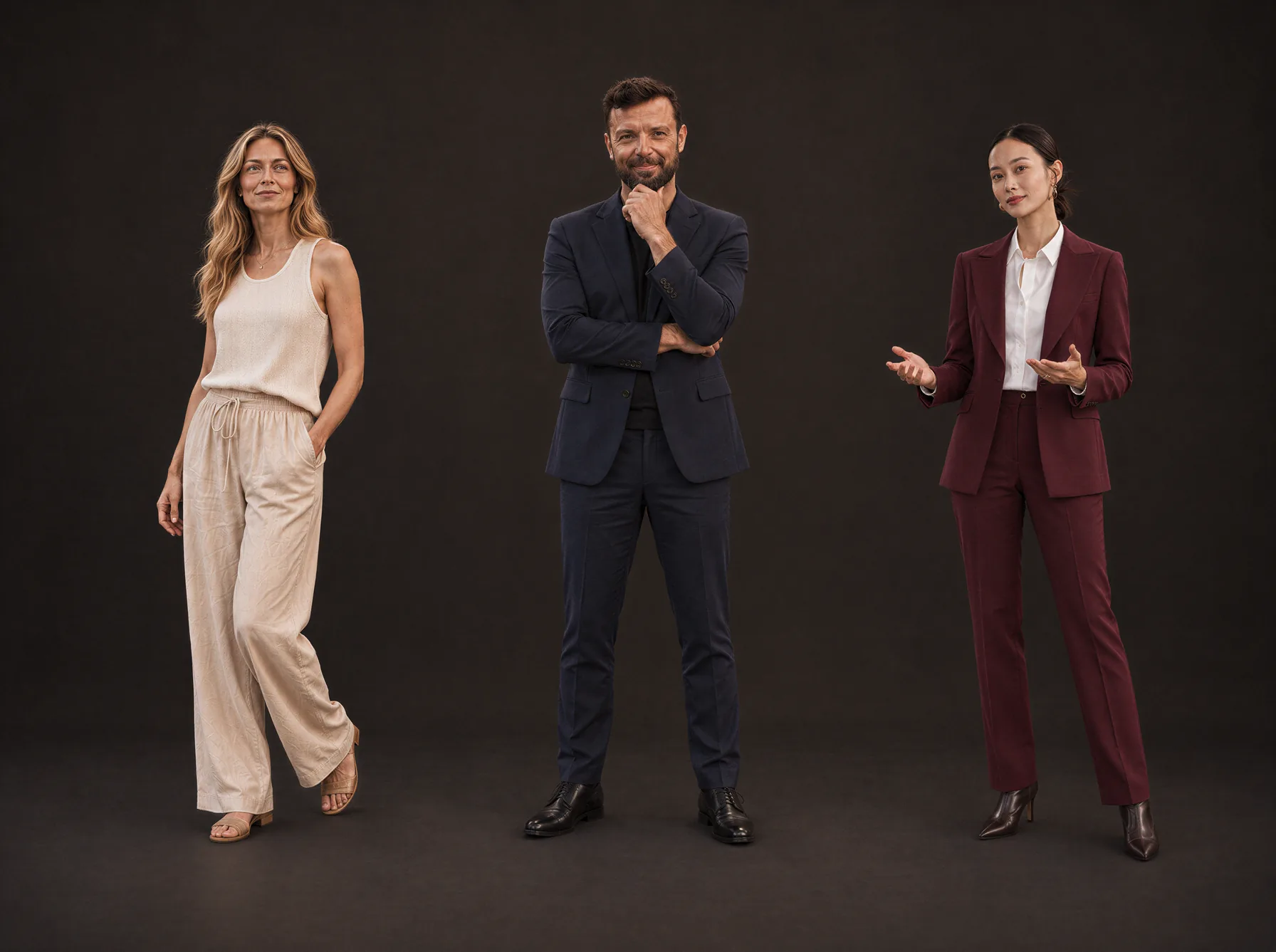 Tres personas representan los recorridos para vivir, invertir o conocer el modelo de Mova.